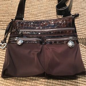 Brighton croco-embossed cross body bag.